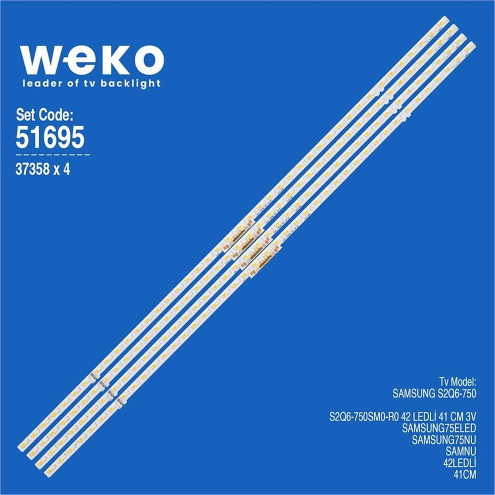 Weko Wkset-6695 37358X4 S2Q6-750Sm0-R0 4 Adet Led Bar Two Color (İki Renk) (42Led) - Tv Led Bar