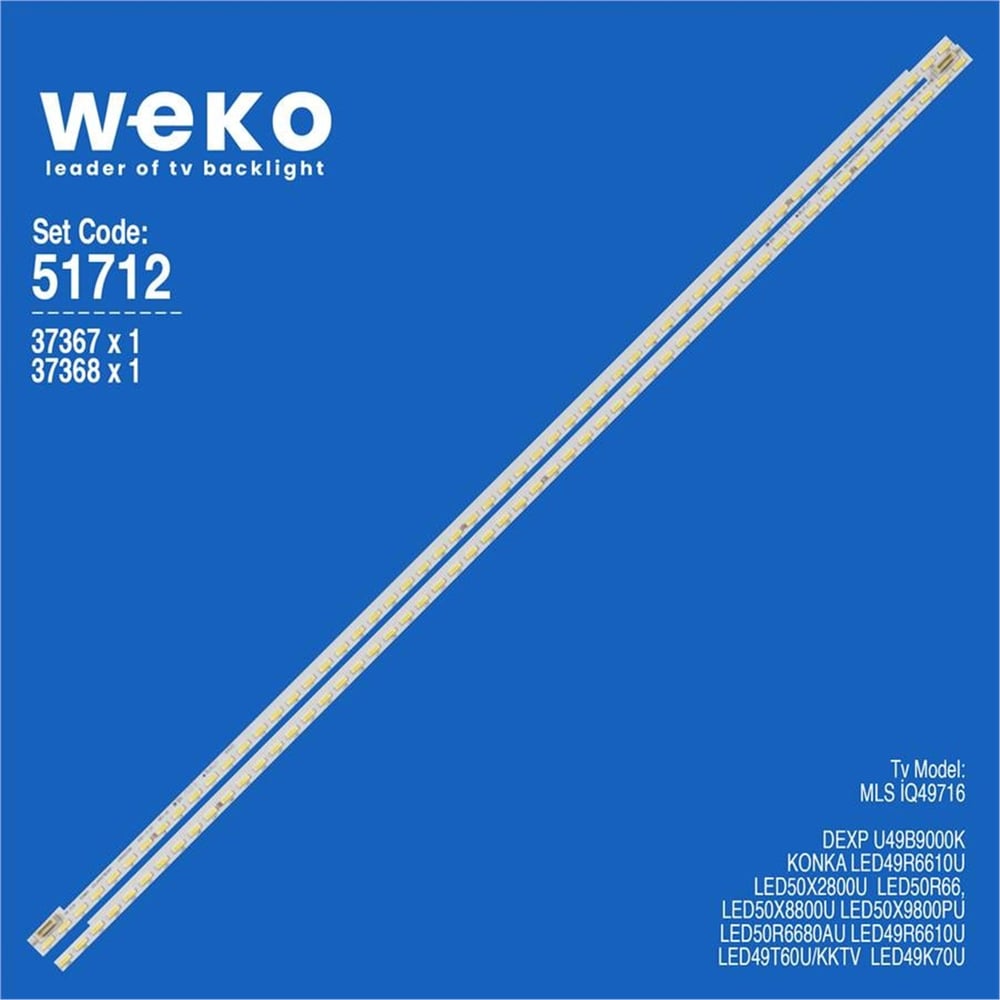 Weko Wkset-6712 37367X1 37368X1 Konka Kdl49xs716an L/R  2 Adet Led Bar (56Led) - Tv Led Bar