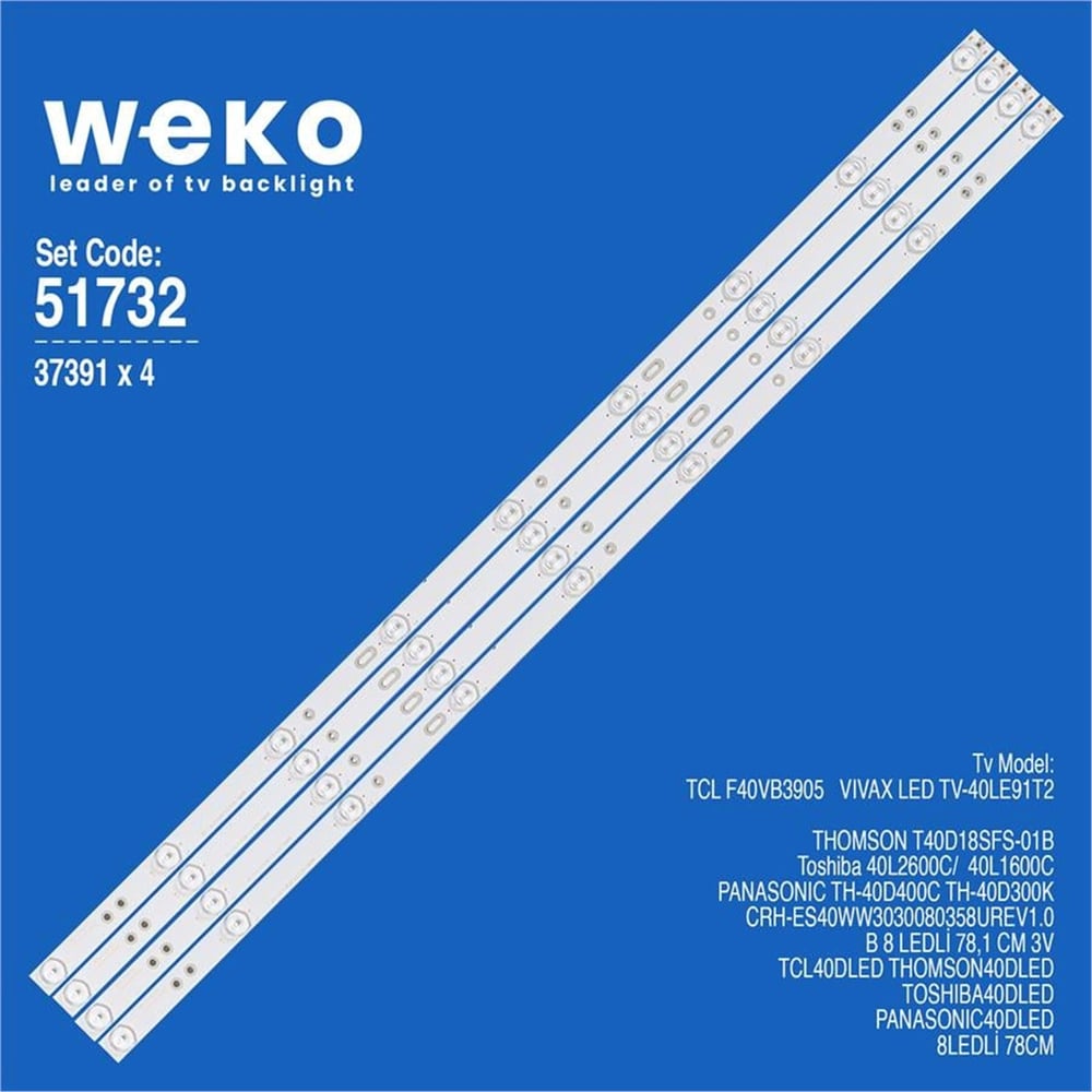 Weko Wkset-6732 37391X4 Ms-L1143 V3 A3 4 Adet Led Bar - Tv Led Bar