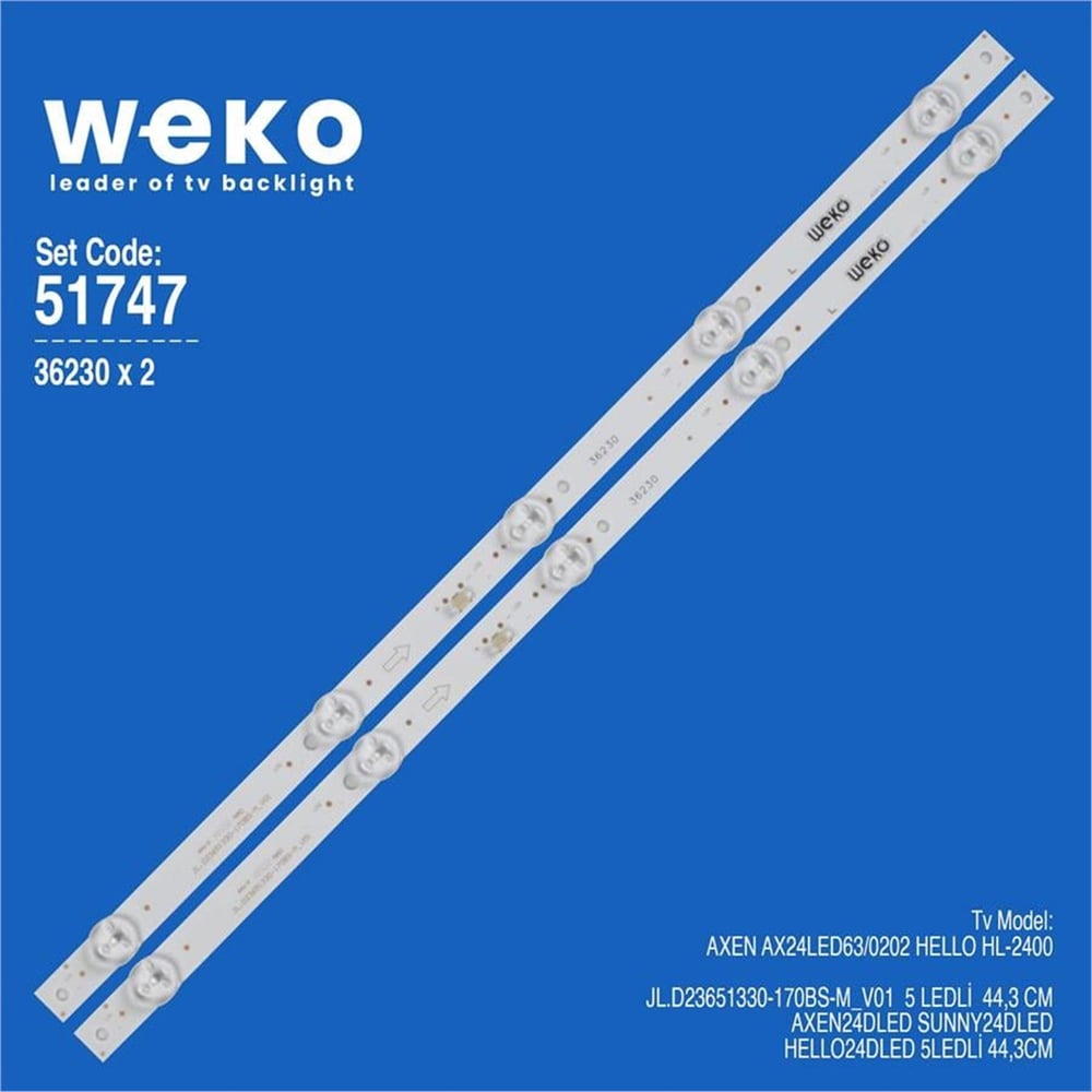 Weko Wkset-6747 36230X2 Jl.D23651330-170Bs-M_V01  2 Adet Led Bar - Tv Led Bar