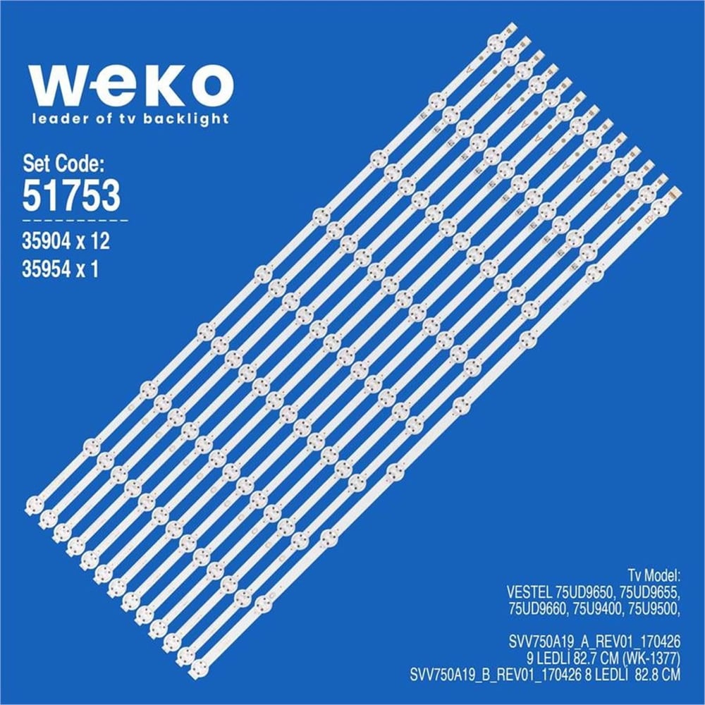 Weko Wkset-6753 35904X12 35954X1 Svv750a19_A/B  13 Adet Led Bar - Tv Led Bar