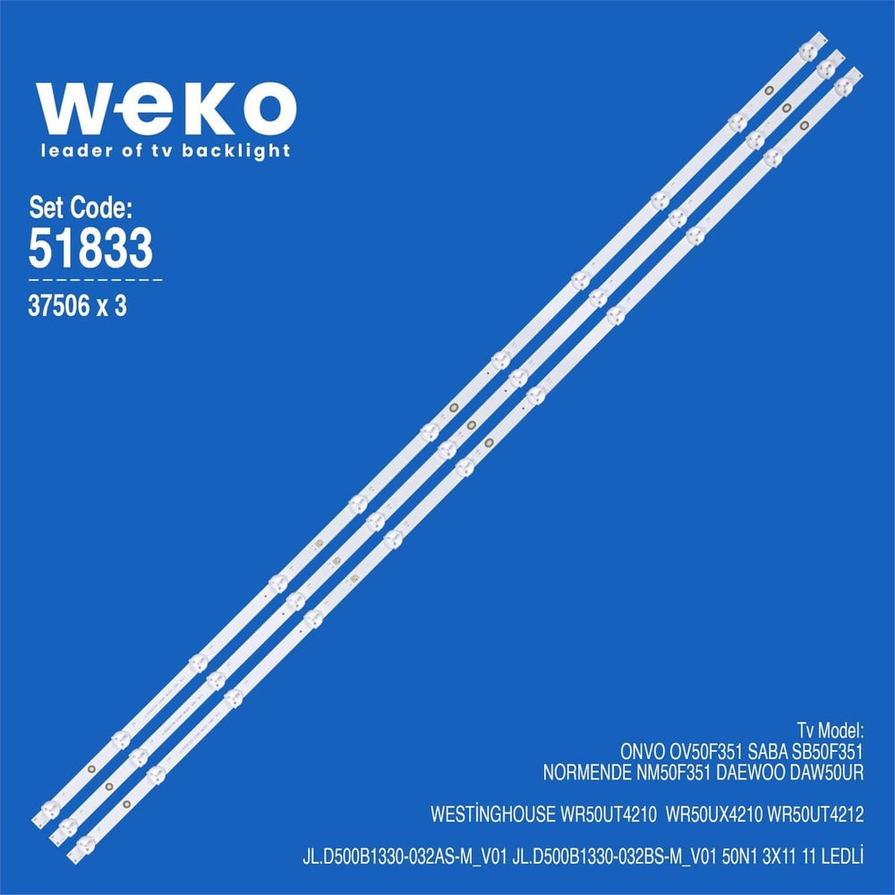 Weko Wkset-6833 37506X3 Jl.D500B1330-032As-M_V01  3 Adet Led Bar - Tv Led Bar