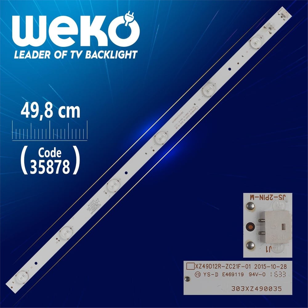 Weko XZ49D12R-ZC21F-01 - 303XZ490035 - 6 Ledli 49.8 Cm - WK-1340 Led Tv Bar - Tv Led Bar