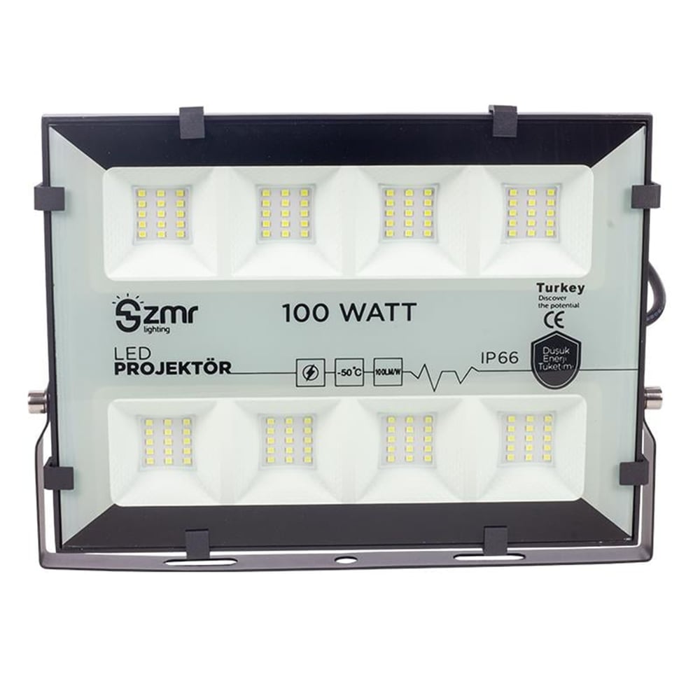 Zmr Zmr 100 Watt 6500K 220 Volt IP66 Beyaz Led Projektör - Led Projektör
