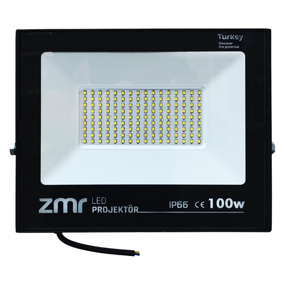 Zmr ZMR 100 Watt Beyaz 6500K IP66 220 Volt Slim Kasa Led Projektör - Led Projektör