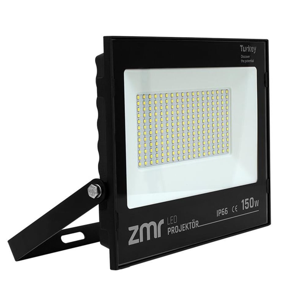 Zmr Zmr 150 Watt Beyaz 6500k Ip66 150* Işık Açısı 220 Volt Siyah Slim Kasa Led Projektör - Led Projektör