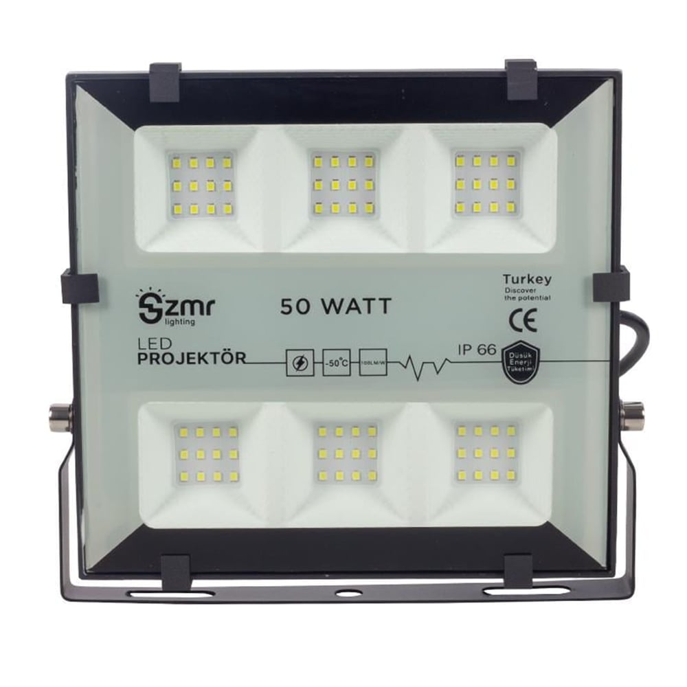 Zmr Zmr 50 Watt 6500K 220 Volt IP66 Beyaz Led Projektör (Seri 2) - Led Projektör
