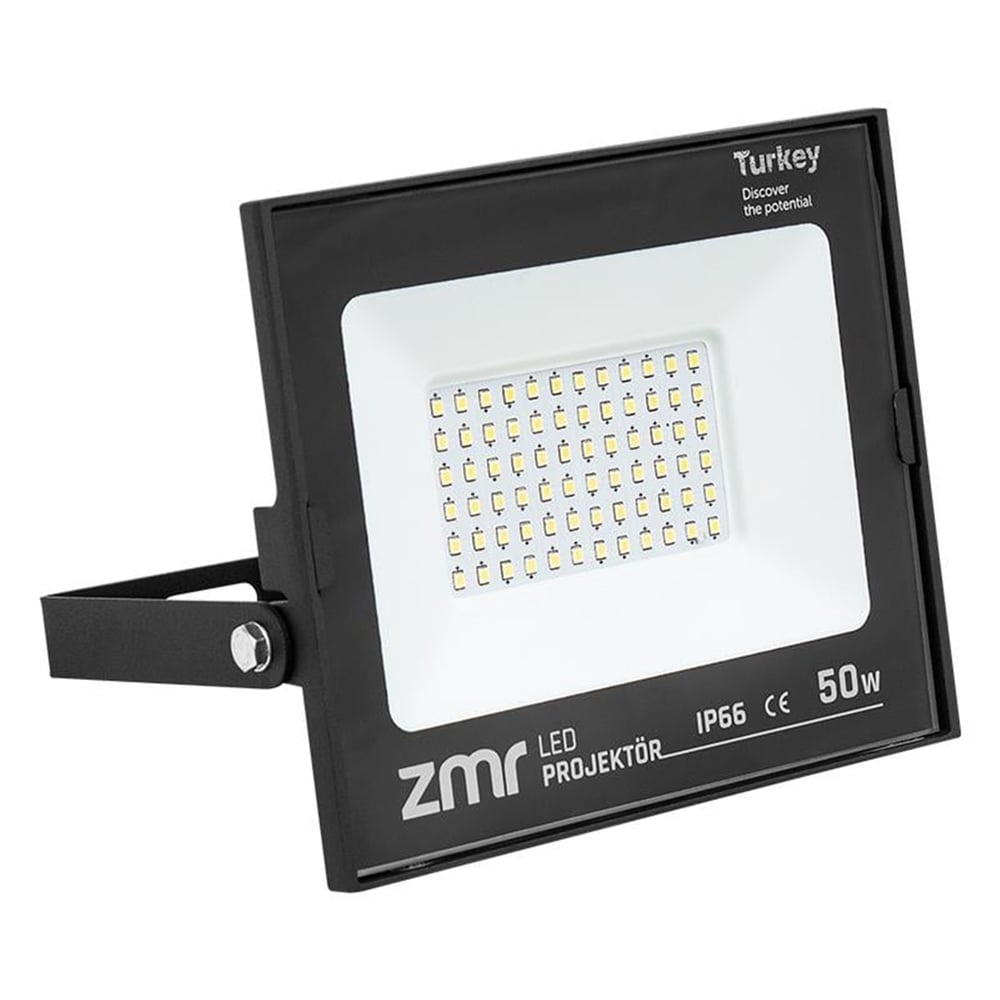 Zmr Zmr 50 Watt 6500K IP66 150 Derece 220 Volt Siyah Slim Kasa Led Projektör - Led Projektör