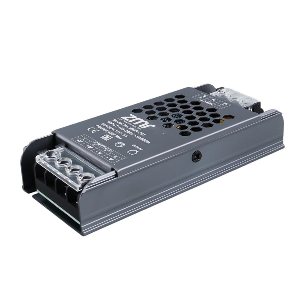 Zmr ZMR ZMR-701/B.00 12 Volt 5 Amper 60 Watt Slim Metal Kasa Adaptör - Metal Kasa Adaptörler