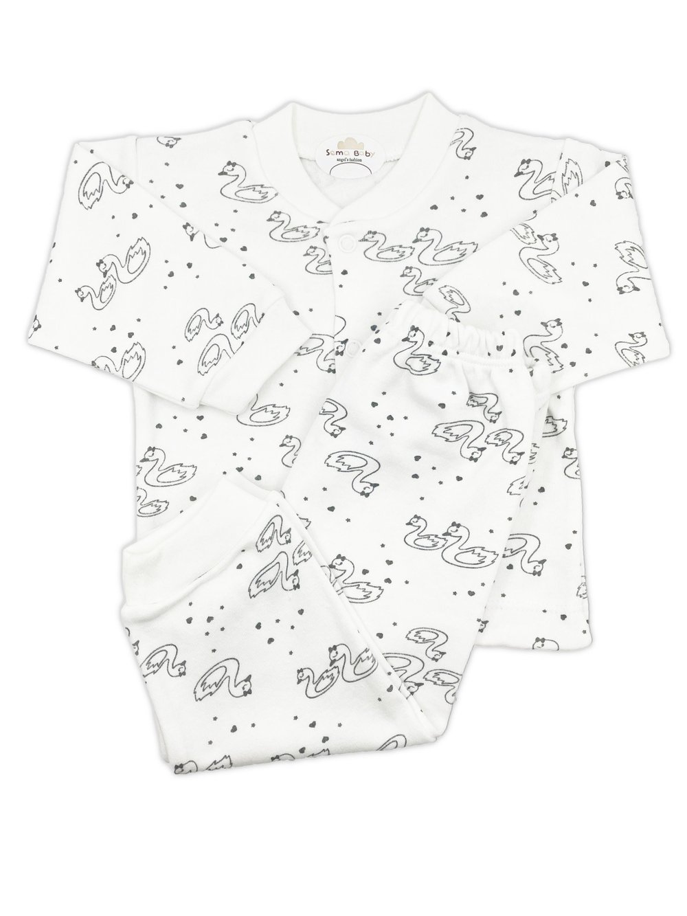 Sema Baby Sevimli Kuğu Bebek Pijama Takımı 0-3 Ay