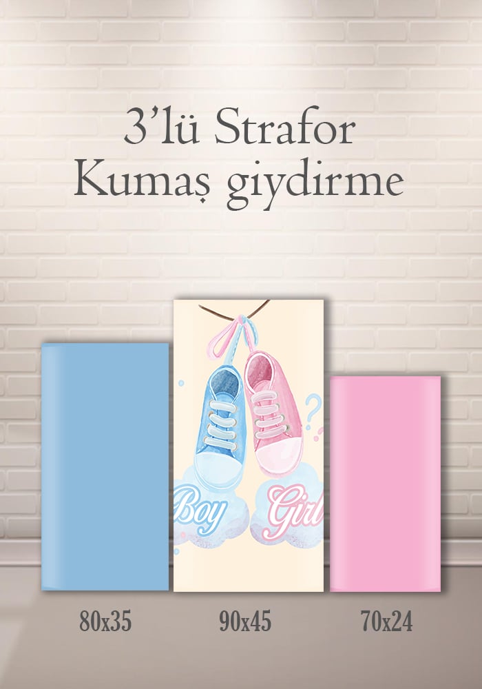 Cinsiyet Parti 3lü Strafor Kumaş Giydirme
