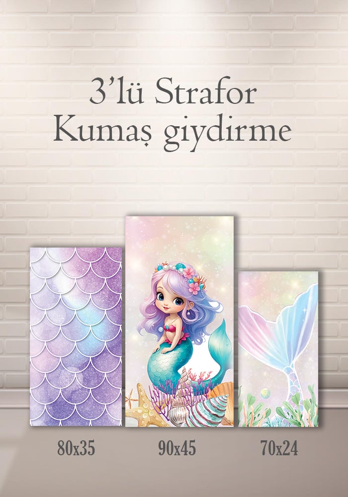 Deniz Kızı 3lü Strafor Kumaş Giydirme