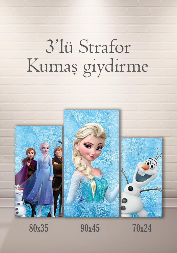 Elsa 3lü Strafor Kumaş Giydirme