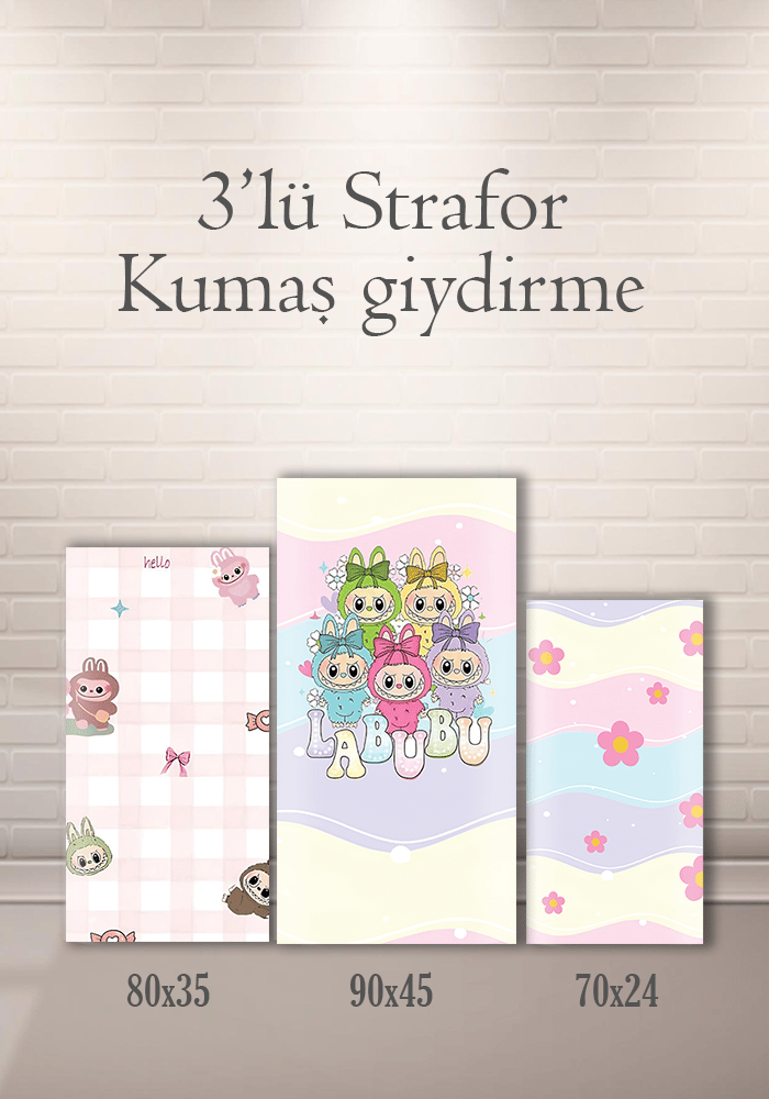 Labubu 3lü Strafor Kumaş Giydirme