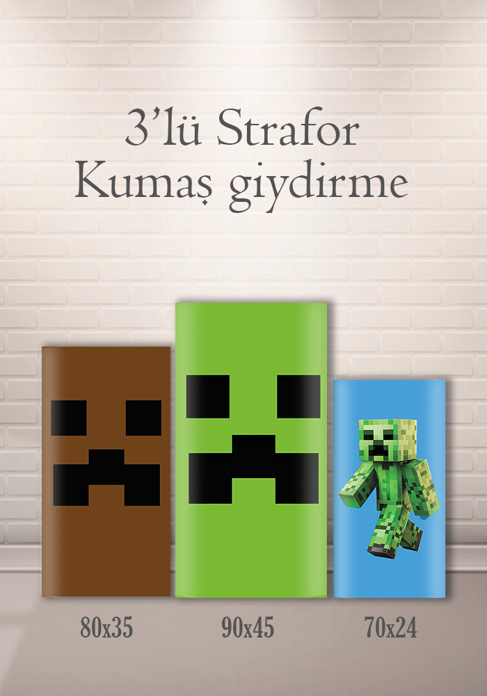Minecraft 3lü Strafor Kumaş Giydirme