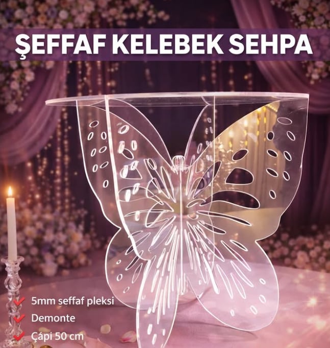 Pleksi Kelebek Sehpa