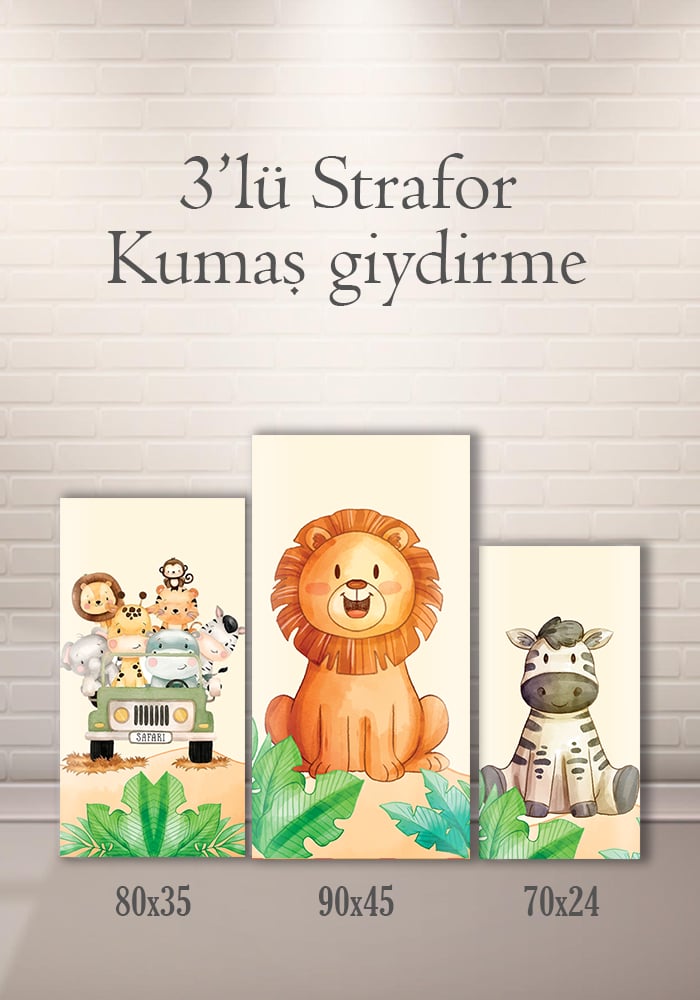 Safari 3lü Strafor Kumaş Giydirme