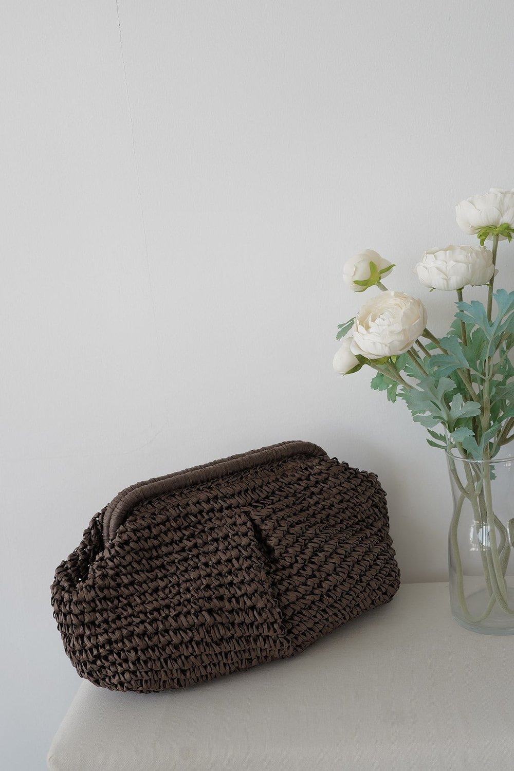 Orta Boy Hasır Clutch Çanta