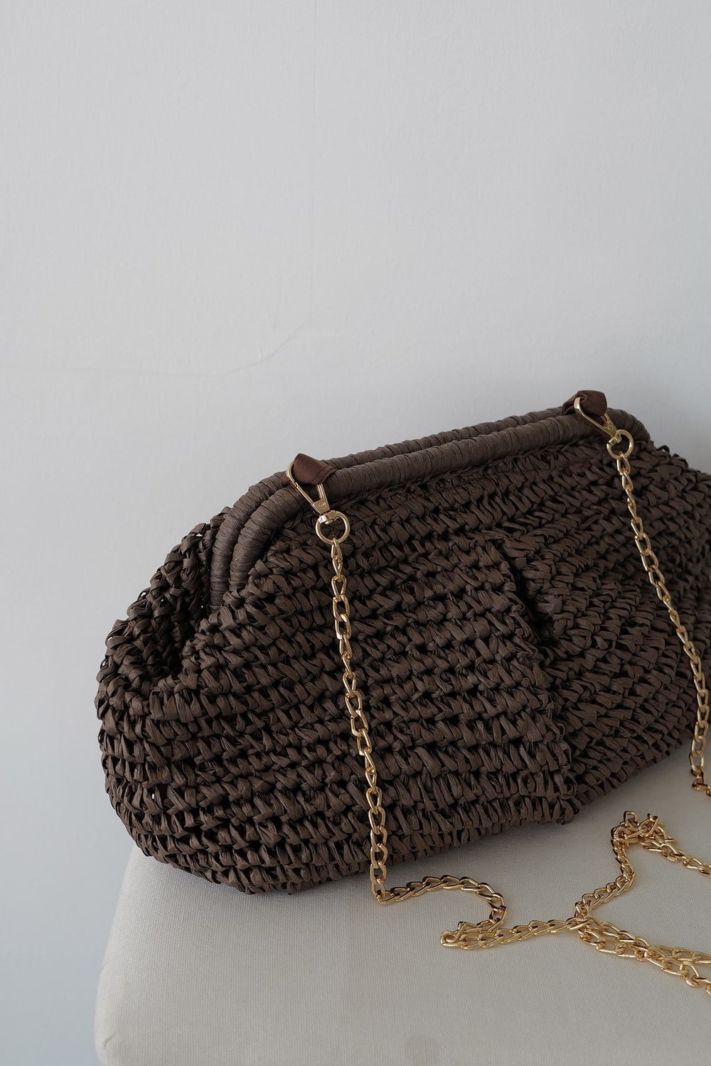 Orta Boy Hasır Clutch Çanta