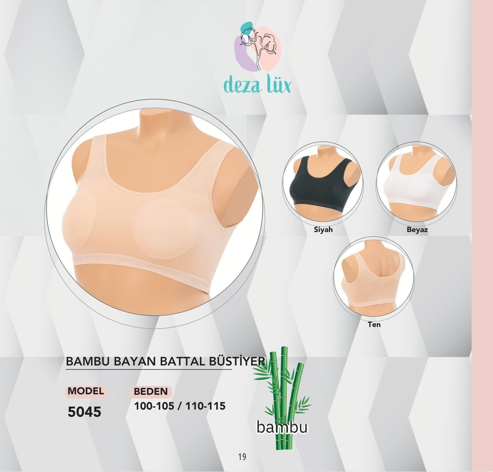 Dondeza Bambu Bayan Battal Büstiyer (6'lı Paket) 5045 