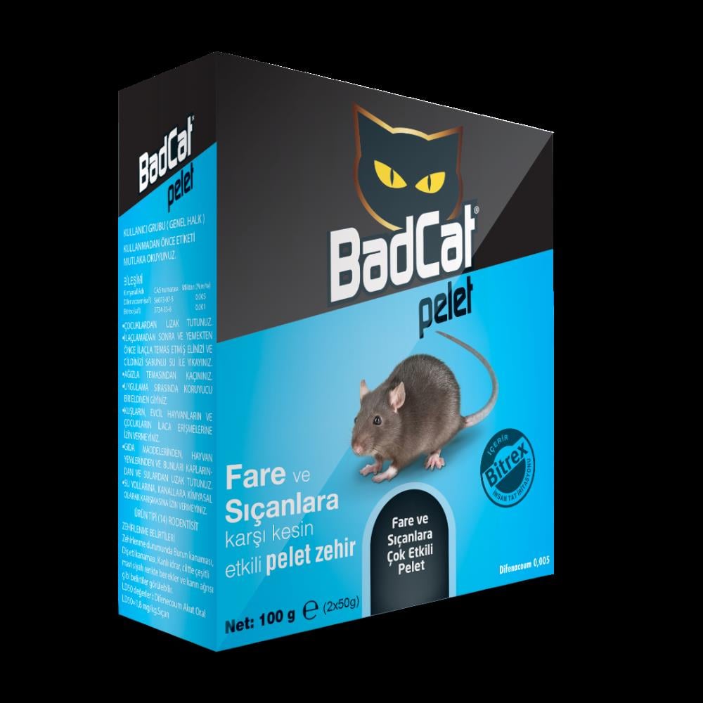 Badcat Pelet Fare ve Sıçanlara Karşı Zehir 100g