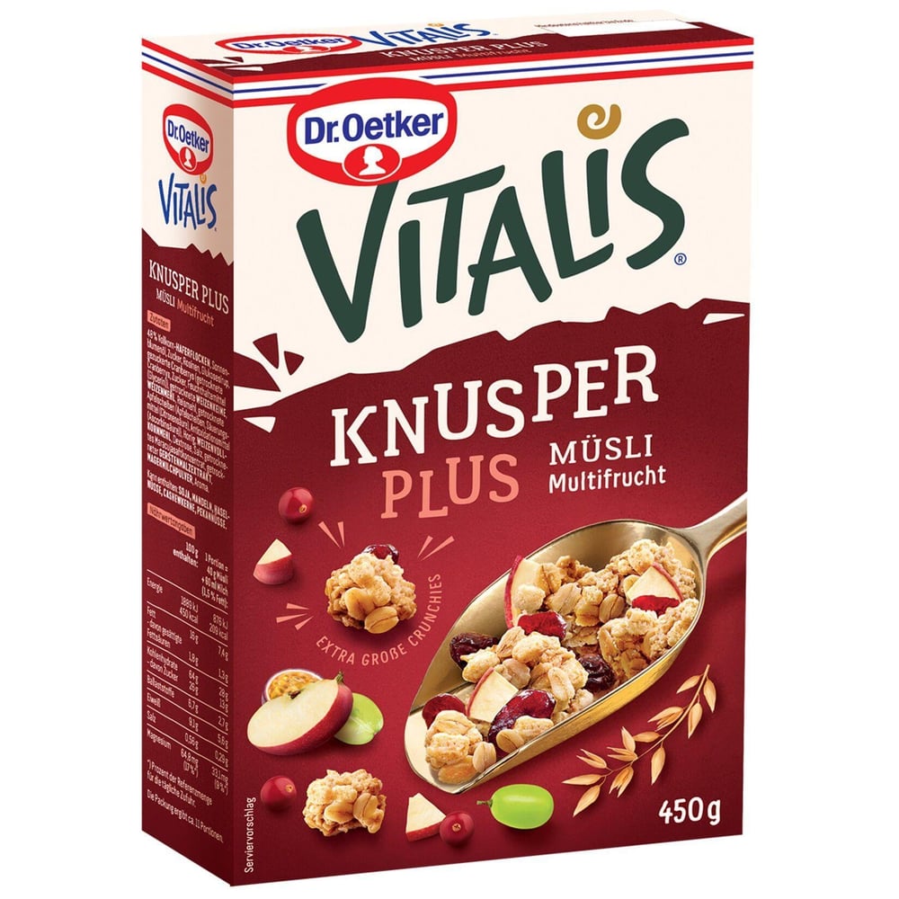 Dr. Oetker Vitalis Plus Müsli Multifrucht 450gr