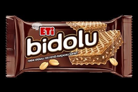 Eti Bidolu Fındık Kremalı Yer Fıstığı Parçacıklı Gofret 36gr