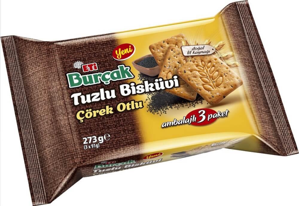 Eti Burçak Tuzlu Bisküvi Çörek Otlu 273gr