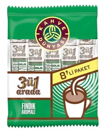 Kahve Dünyası 3ü1 Arada Fındıklı Kahve 8li 144gr
