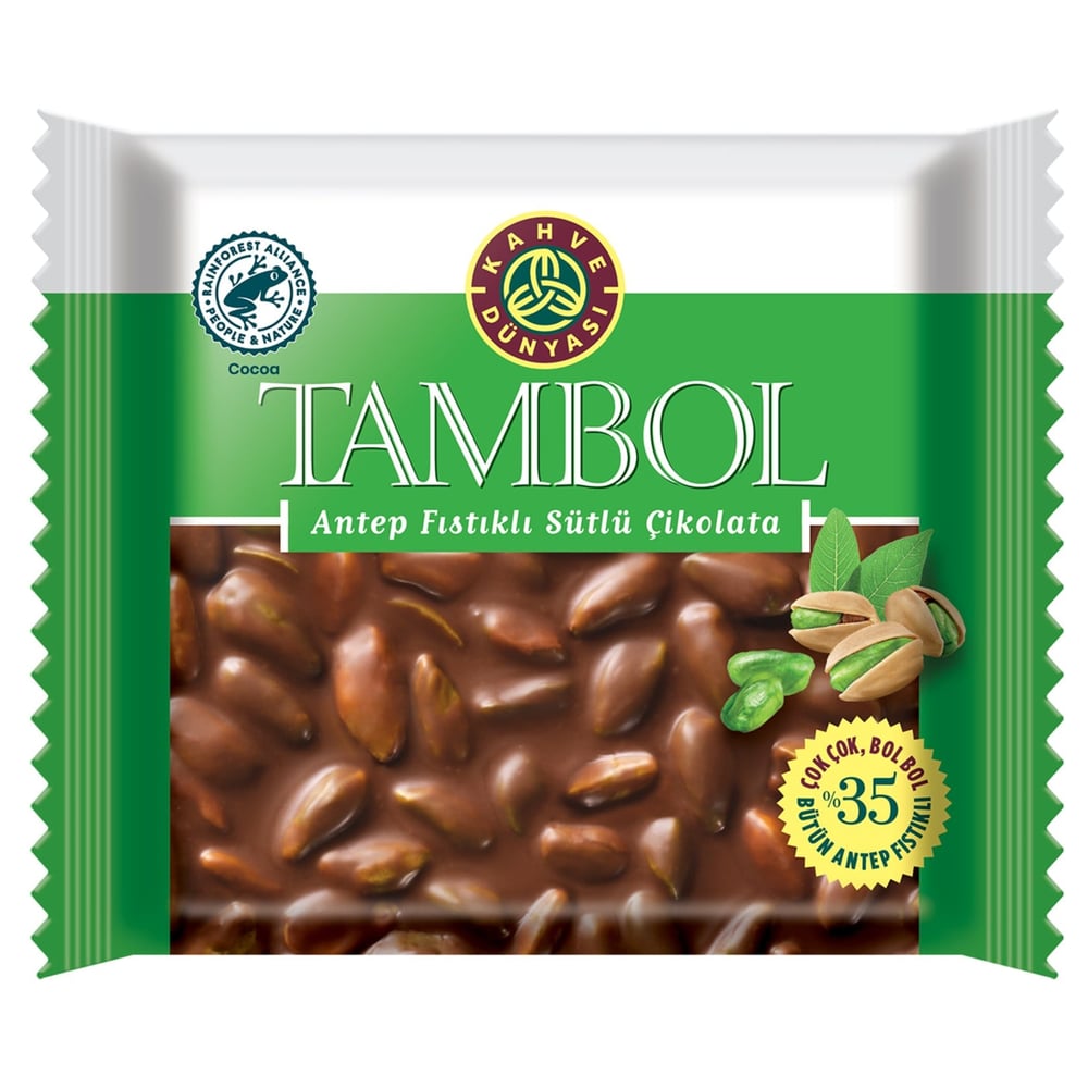 Kahve Dünyası Tambol Antep Fıstıklı Sütlü Çikolata 77 gr