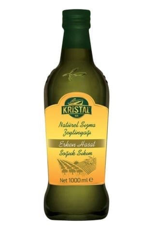 Kristal Erken Hasat Natürel Sızma Zeytinyağı Cam 1000 ml