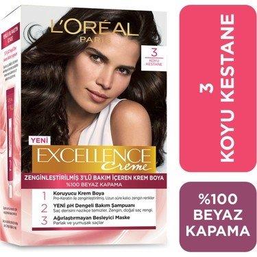 Loreal Paris Excellence Saç Boyası 3 Koyu Kestane