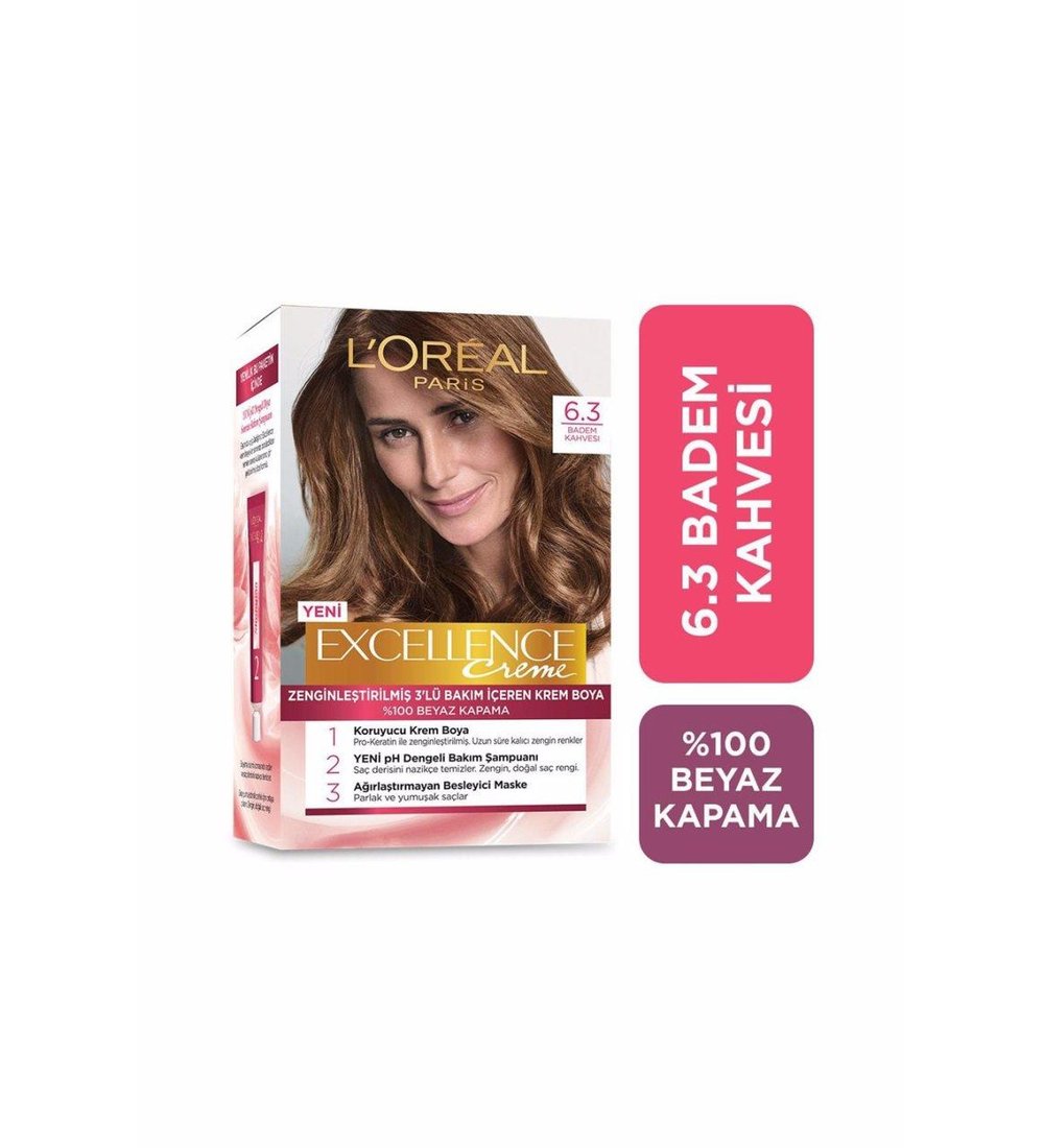 Loreal Paris Excellence Saç Boyası 6.3 Badem Kahvesi