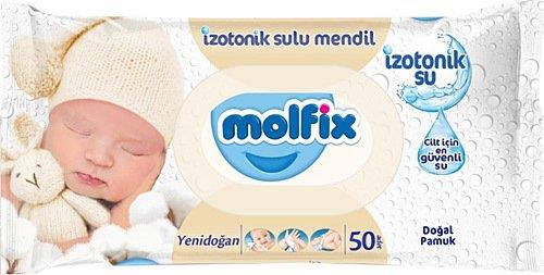 Molfix İzotonik Sulu Islak Mendil Yenidoğan 50li