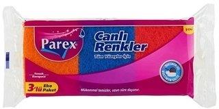 Parex Canlı Renkler Oluklu Sünger 3lü