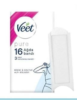 Veet Pure Hipoalerjenik Koltuk Altı ve Bikini Bölgesi 16'lı Sir Ağda Bandı