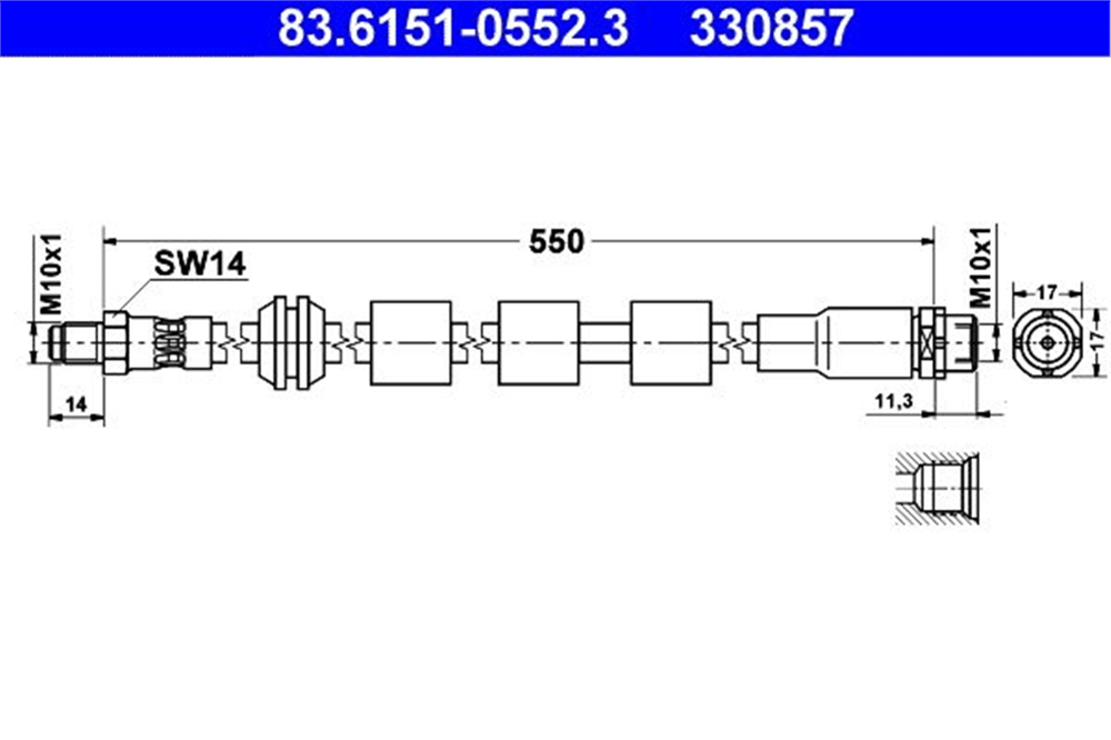 ATE 83.6151-0552.3 - Fren Hortumu Ön - Bmw E60-e61-e63-e64