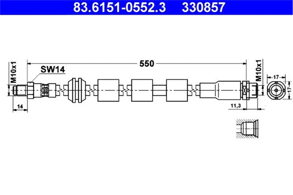 ATE 83.6151-0552.3 - Fren Hortumu Ön - Bmw E60-e61-e63-e64