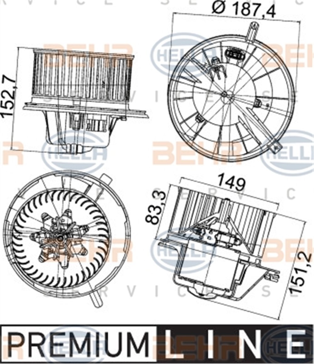 BEHR 000P - Kalorifer Motoru - Vw Golf5-golf6-passat-caddy-a3