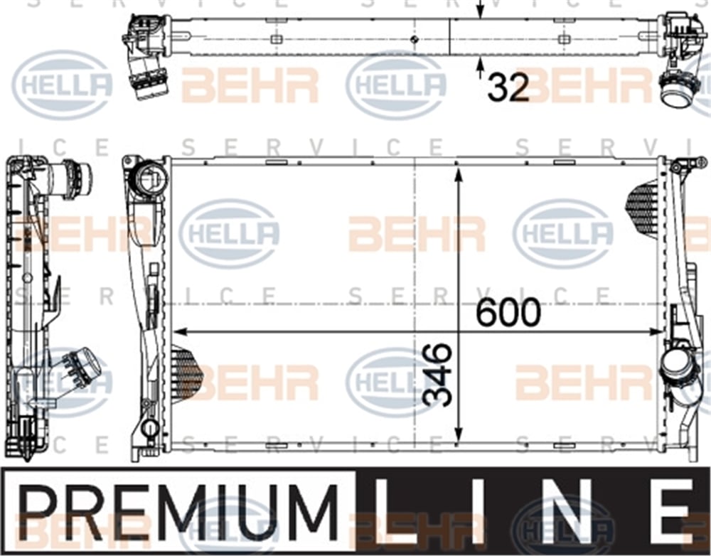 BEHR 000P - Su Radyatörü - Bmw E81-e82-e87-e88-e90-e91-e92-e93-x1 E84