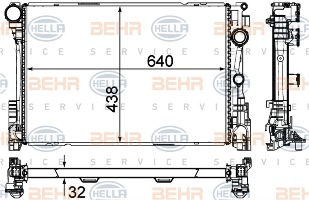 BEHR 000P - Su Radyatörü - Mercedes 212-218-231-207 -glk X204