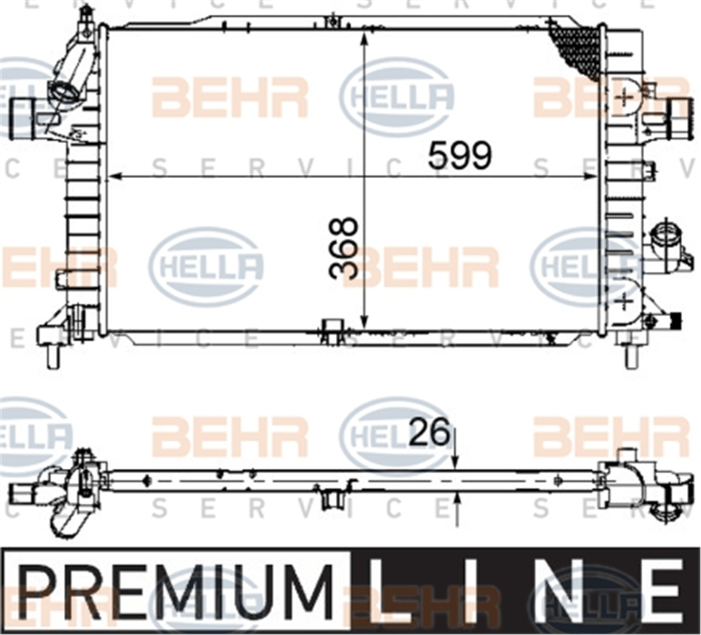 BEHR 000P - Su Radyatörü - Opel Astra H