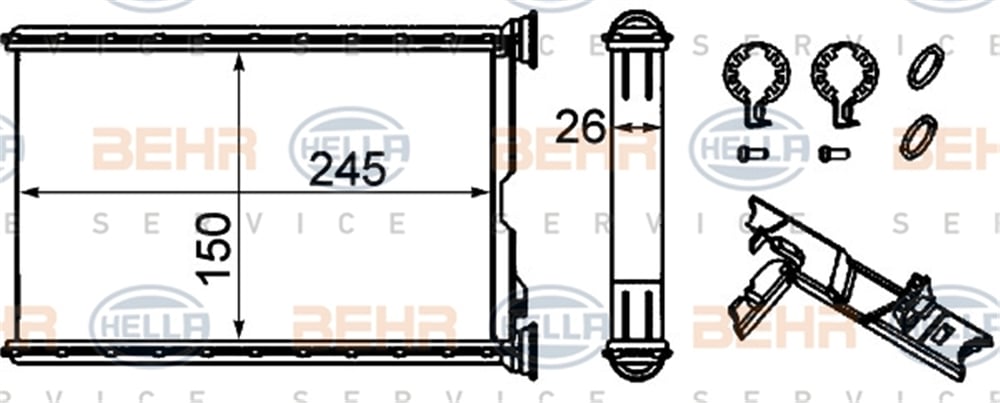 BEHR 000S - Kalorifer Radyatörü - Bmw E81-e82-e87-e88-lci-3-e90-e91-e92-e93-lci-x1 E84-x3 F25-x4 F26