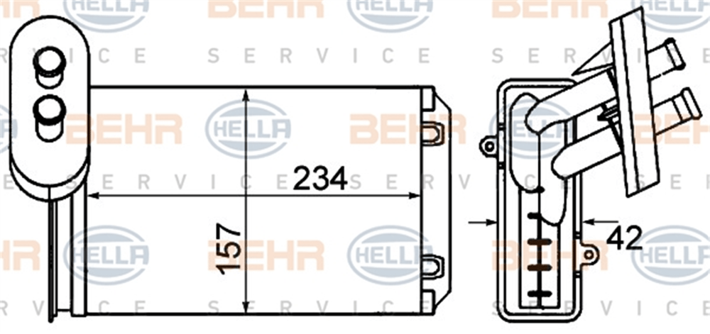 BEHR 000S - Kalorifer Radyatörü - Vw Golf2-golf3-vento-cordoba-polo-polo Classic