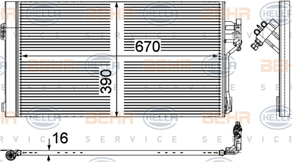 BEHR 000S - Klima Radyatörü - Mercedes Vito 639