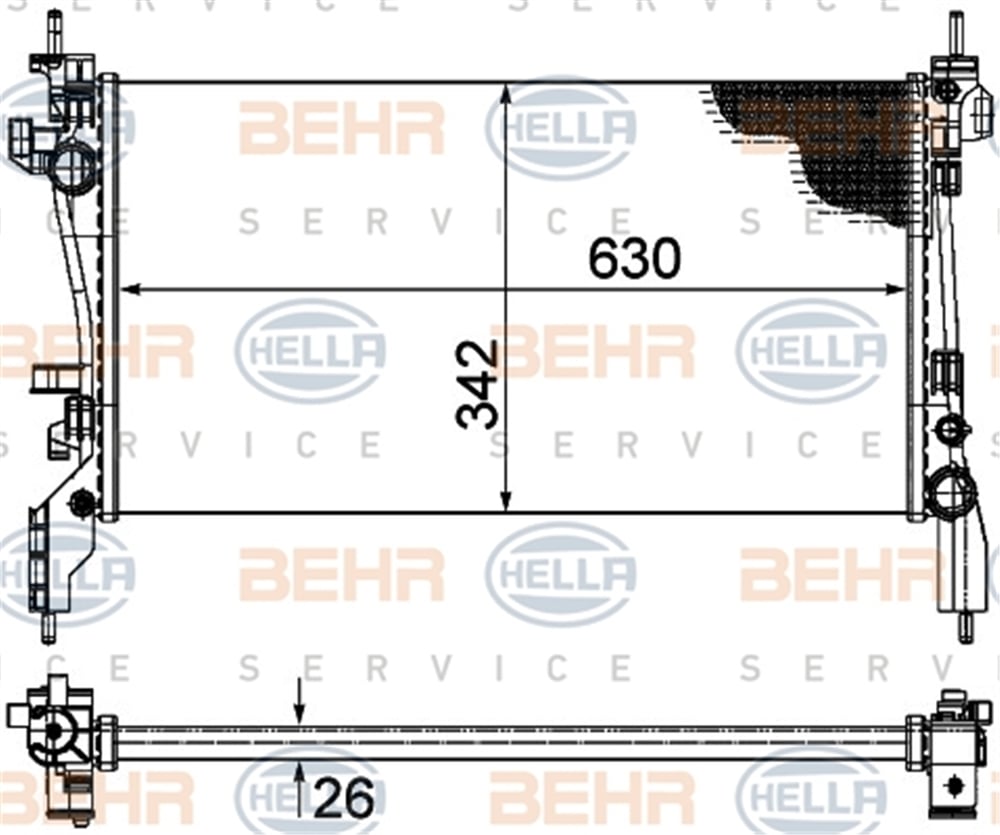 BEHR 000S - Su Radyatörü - Fiat Fiorino/nemo/bipper