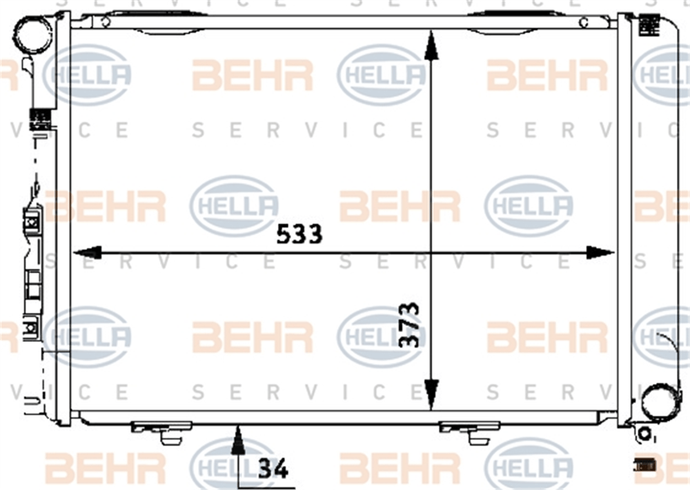 BEHR 000S - Su Radyatörü - Mercedes W124