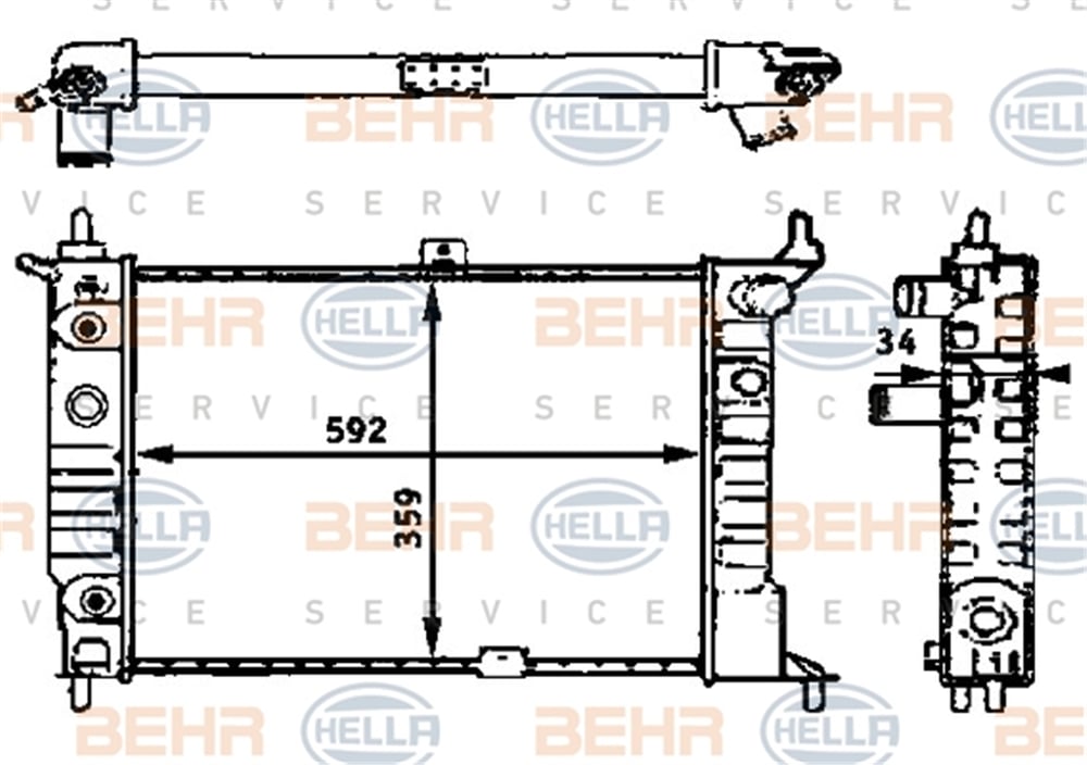 BEHR 000S - Su Radyatörü - Opel Astra F