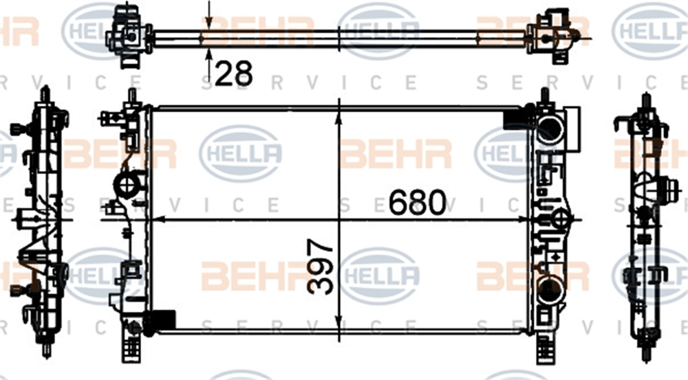 BEHR 000S - Su Radyatörü - Opel Astra J Cruze Zafira C