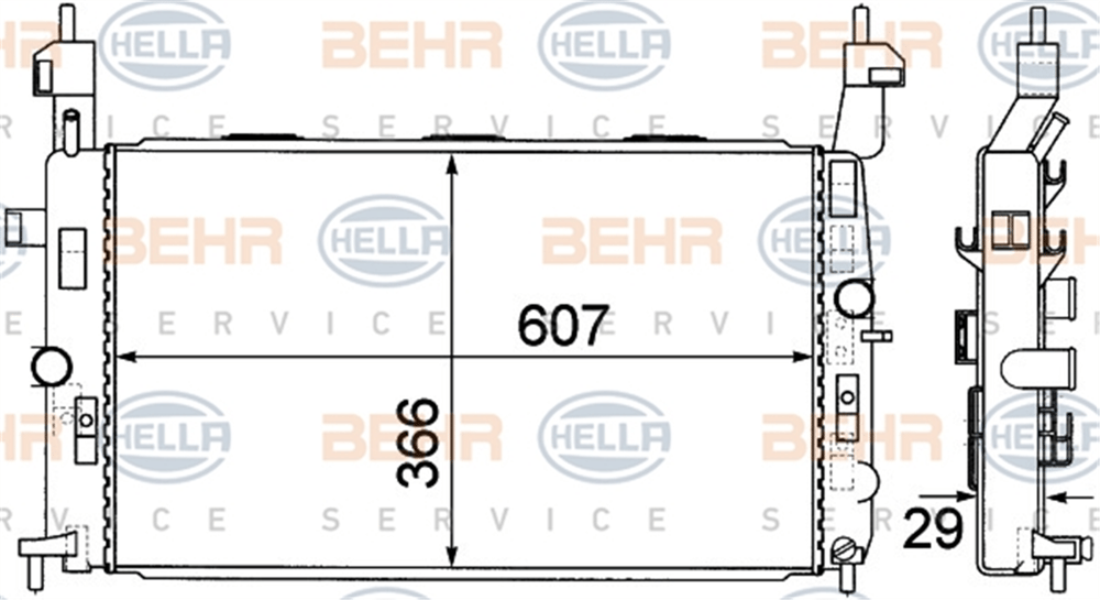 BEHR 000S - Su Radyatörü - Opel Meriva